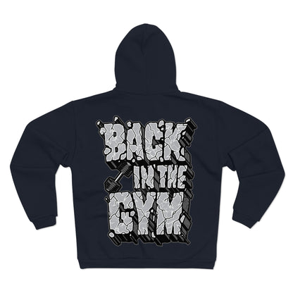Back in the Gym Unisex Hooded Zip Sweatshirt - Casual Fitness Wear for Workout Enthusiasts