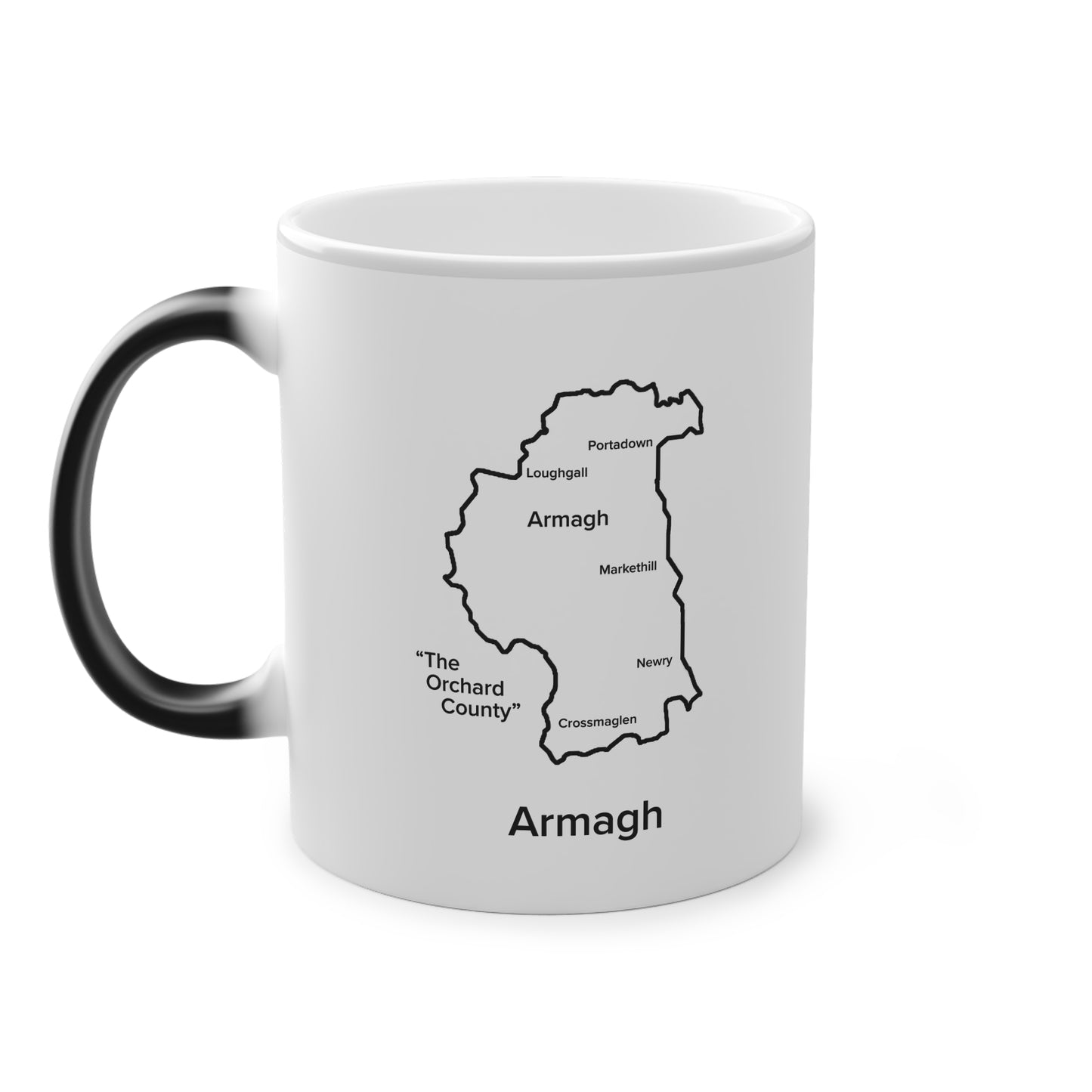 Armagh Magic Mug: Color - Changing Coffee Cup with Artistic Map Design