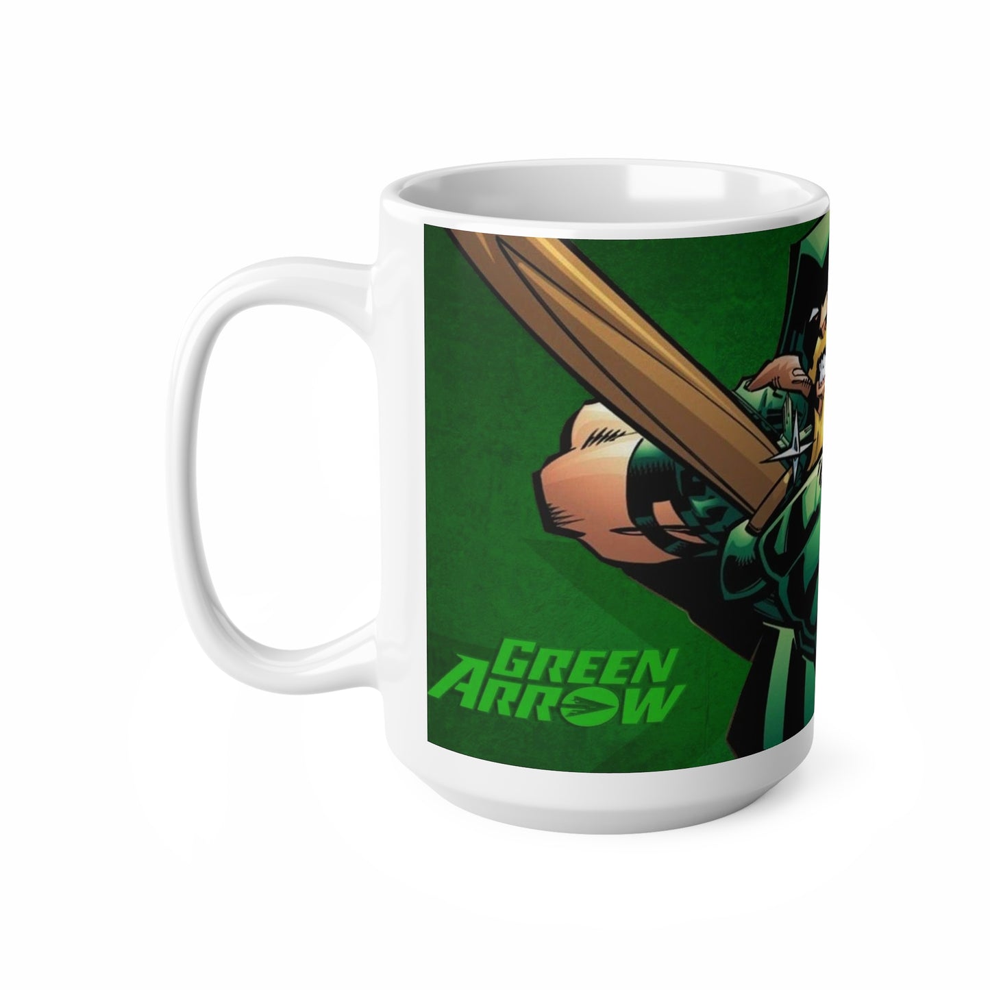Green Arrow Ceramic Coffee Mug - 11oz & 15oz - Perfect for Comic Fans