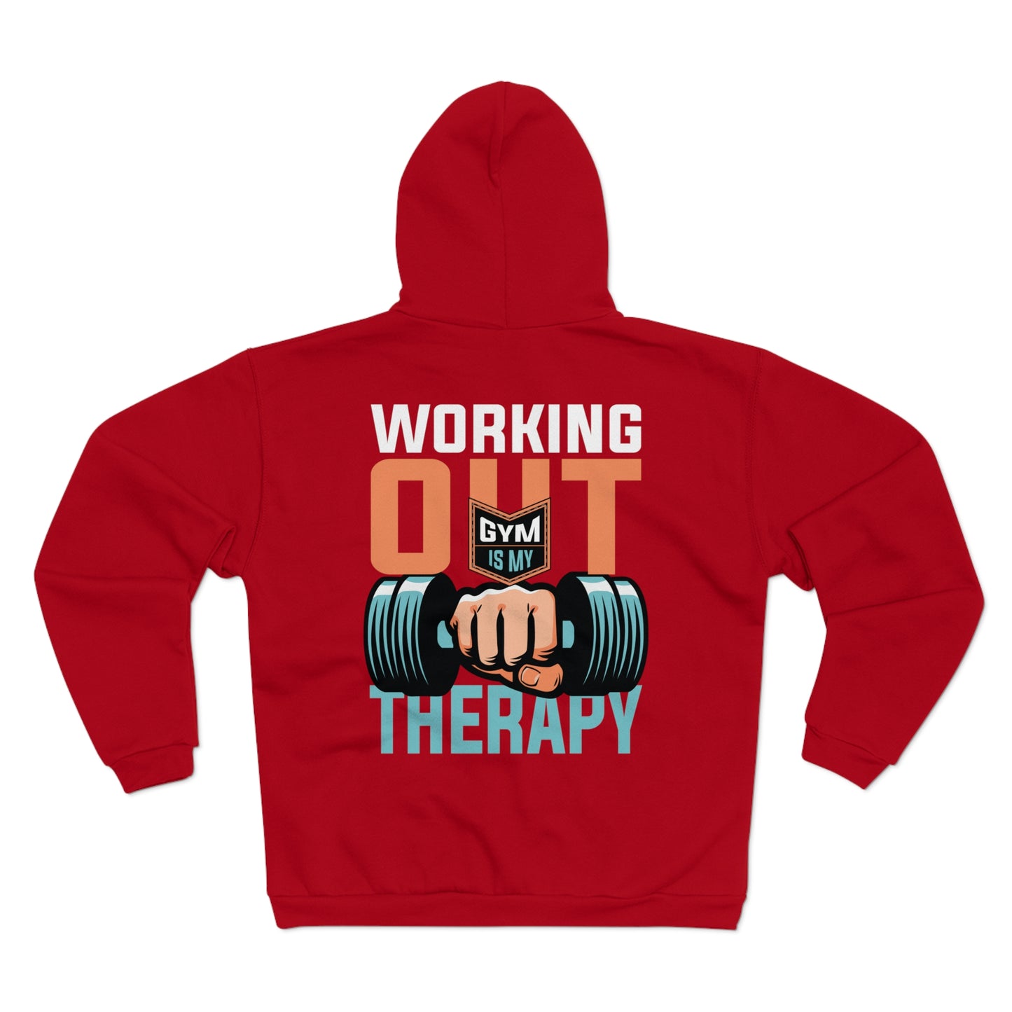 Unisex Zip Hoodie - 'Working Out is My Therapy' - Perfect for Gym Lovers