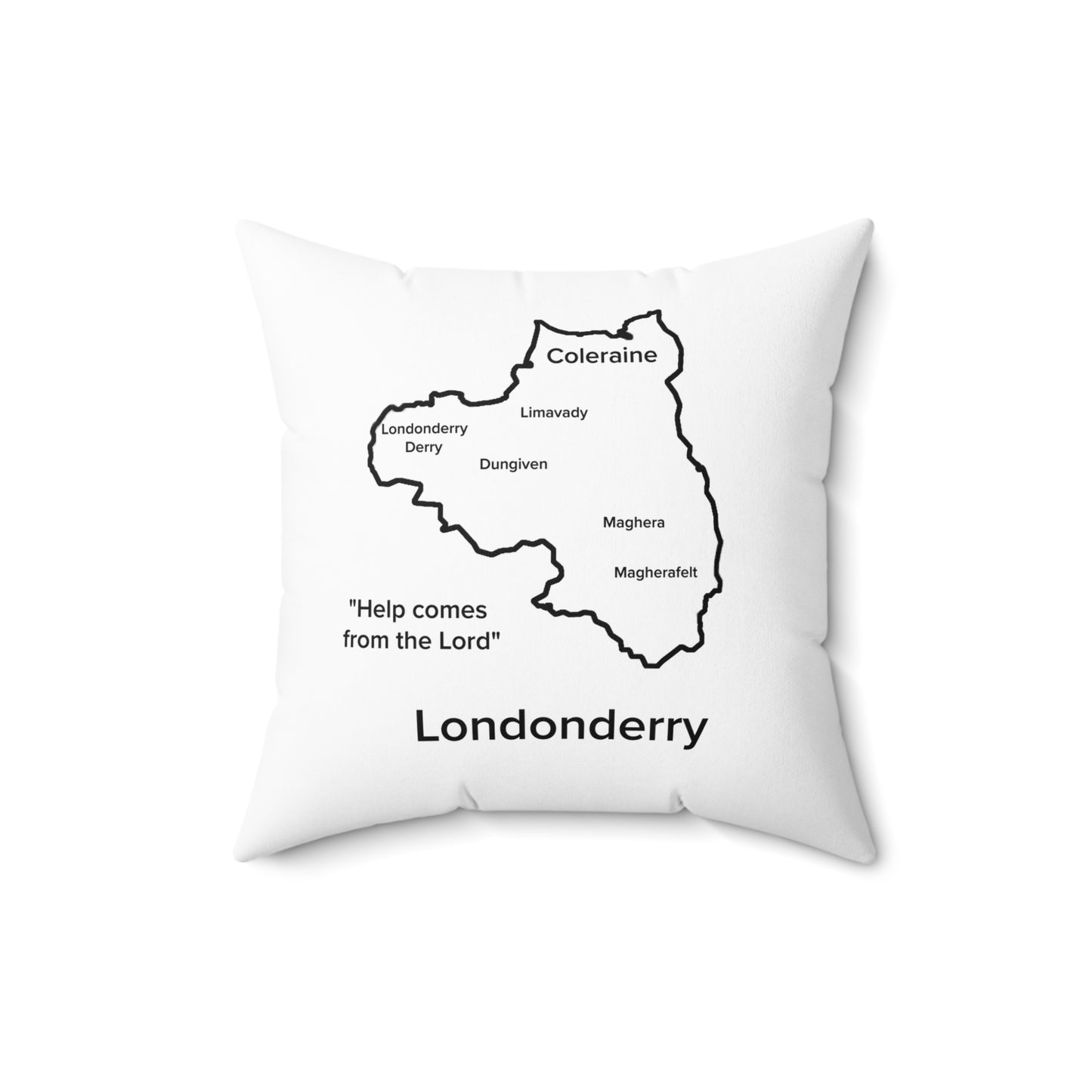 Londonderry Spun Polyester Square Pillow White Edition 4 Sizes