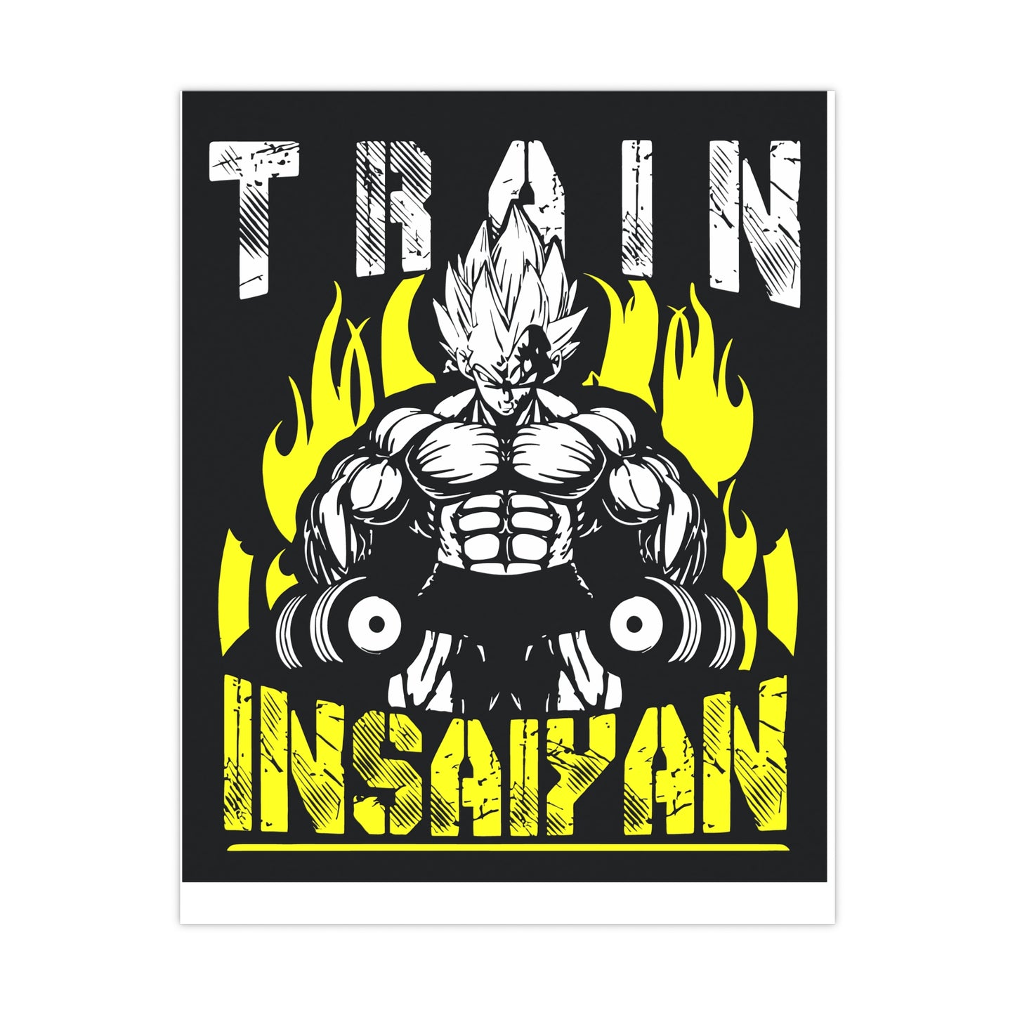 Fitness Motivation Matte Poster - Train Insaiyan Art for Home Gym Decor