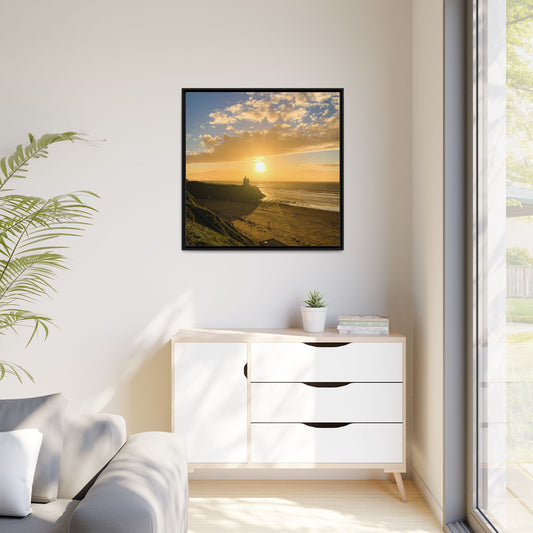 Ballybunion Sunset Castle Matte Canvas, Framed (Multi-color)