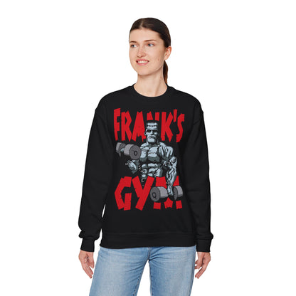 Frank's Gym Motivational Crewneck Sweatshirt for Fitness Enthusiasts Black