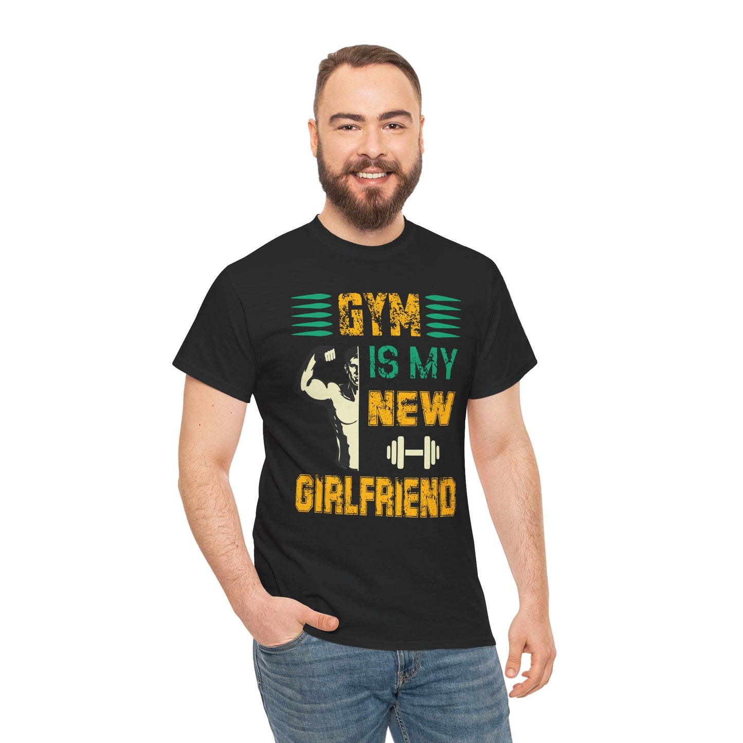 Motivational Gym T-Shirt - "Gym is My New Girlfriend" Unisex Heavy Cotton Tee