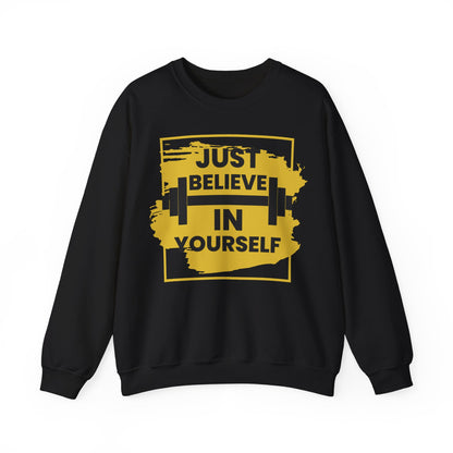 Motivational Fitness Crewneck Sweatshirt - 'Just Believe in Yourself'