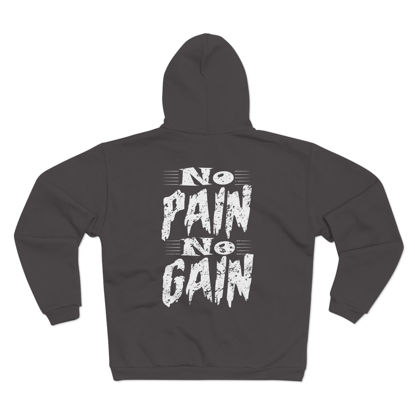No Pain No Gain Unisex Zip Sweatshirt – Motivational Fitness Hoodie