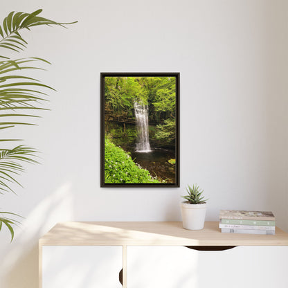 Glacer Waterfall Matte Canvas, Framed (Multi-color)