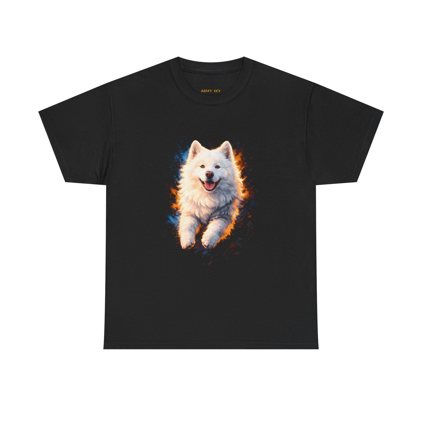 Samoyed Dog T‑Shirt — Happy White Dog Running Graphic Tee