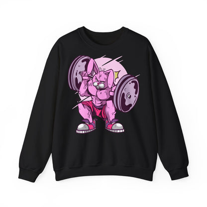 Fitness Bunny Unisex Crewneck Sweatshirt - Cute Workout Sweatshirt with Funny Bunny Design