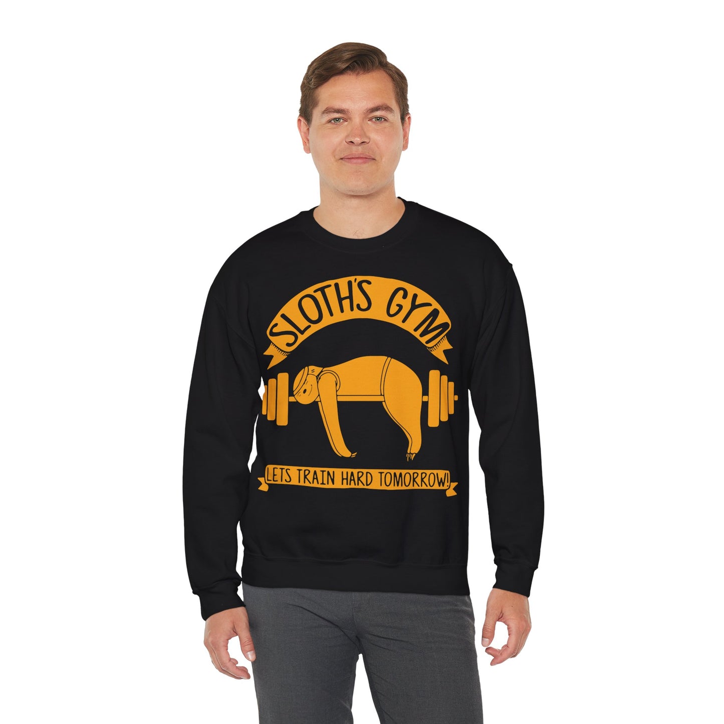 Sloth's Gym Crewneck Sweatshirt - Fun Workout Apparel for Lazy Athletes Black
