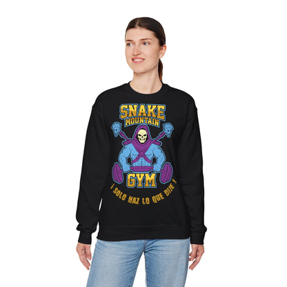 Snake Mountain Gym Crewneck Sweatshirt - Fitness & Humor Black