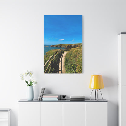 Sunny Walk In Ballybunion Matte Canvas, Stretched, 1.25"