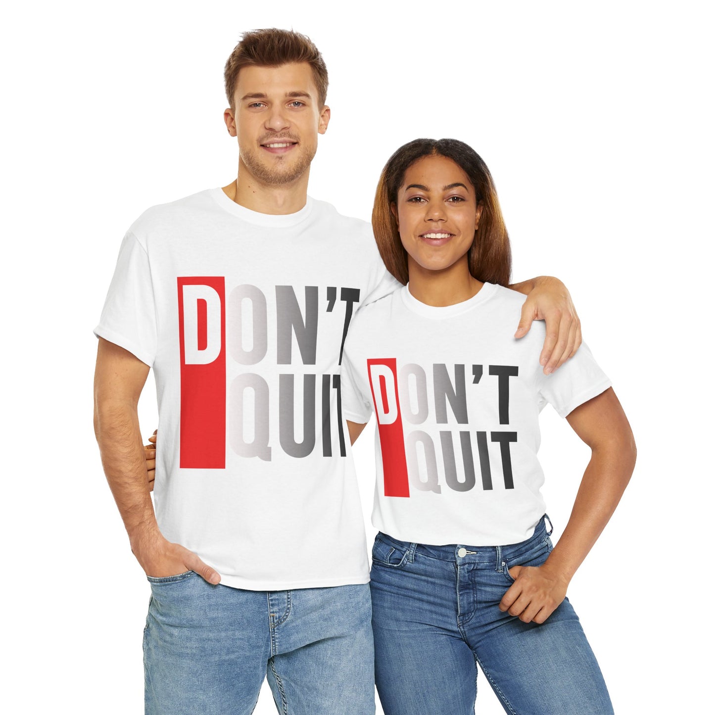 Motivational Unisex Heavy Cotton Tee - Don't Quit