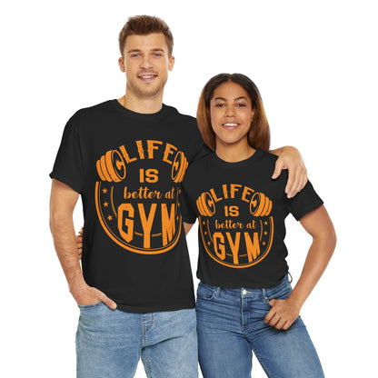 Life is Better at Gym Unisex Heavy Cotton Tee - Motivational Fitness Apparel