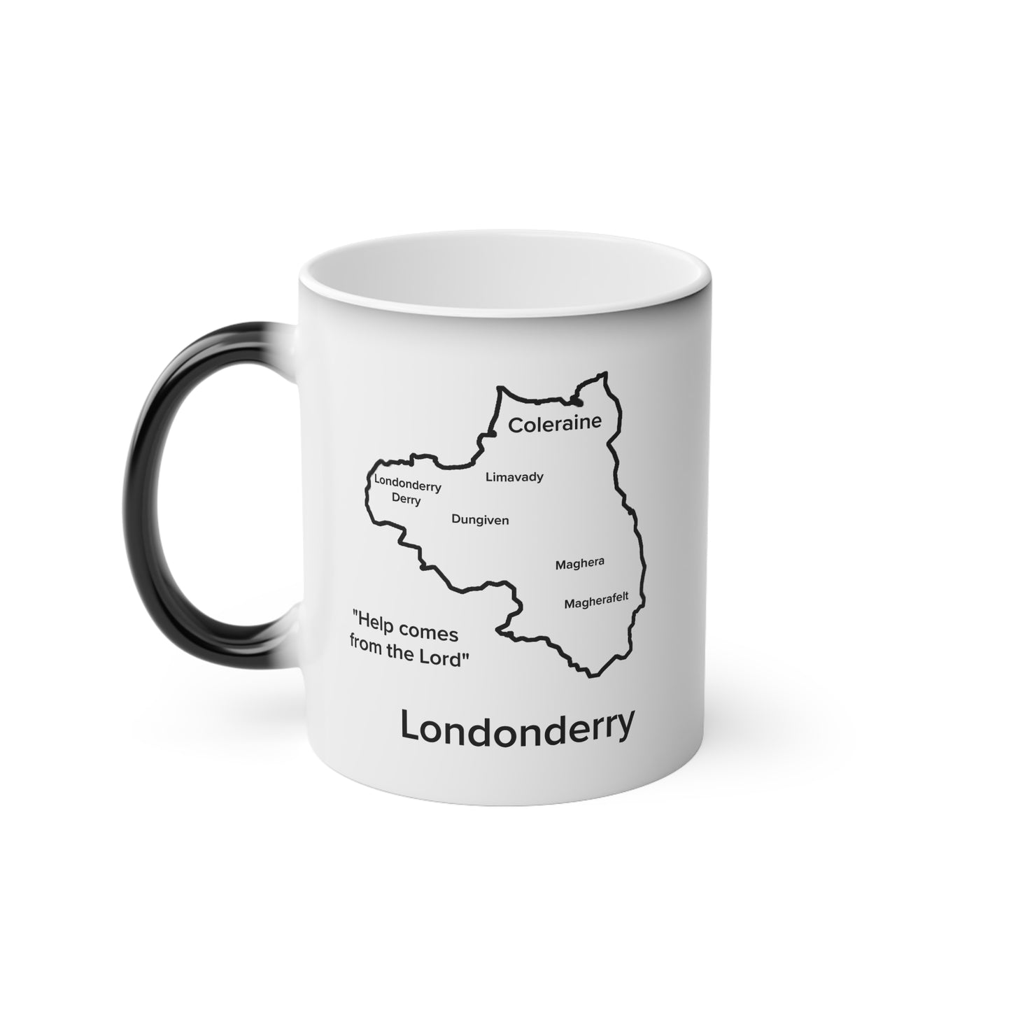 Londonderry Magic Mug: Color - Changing Coffee Cup with Artistic Map Design
