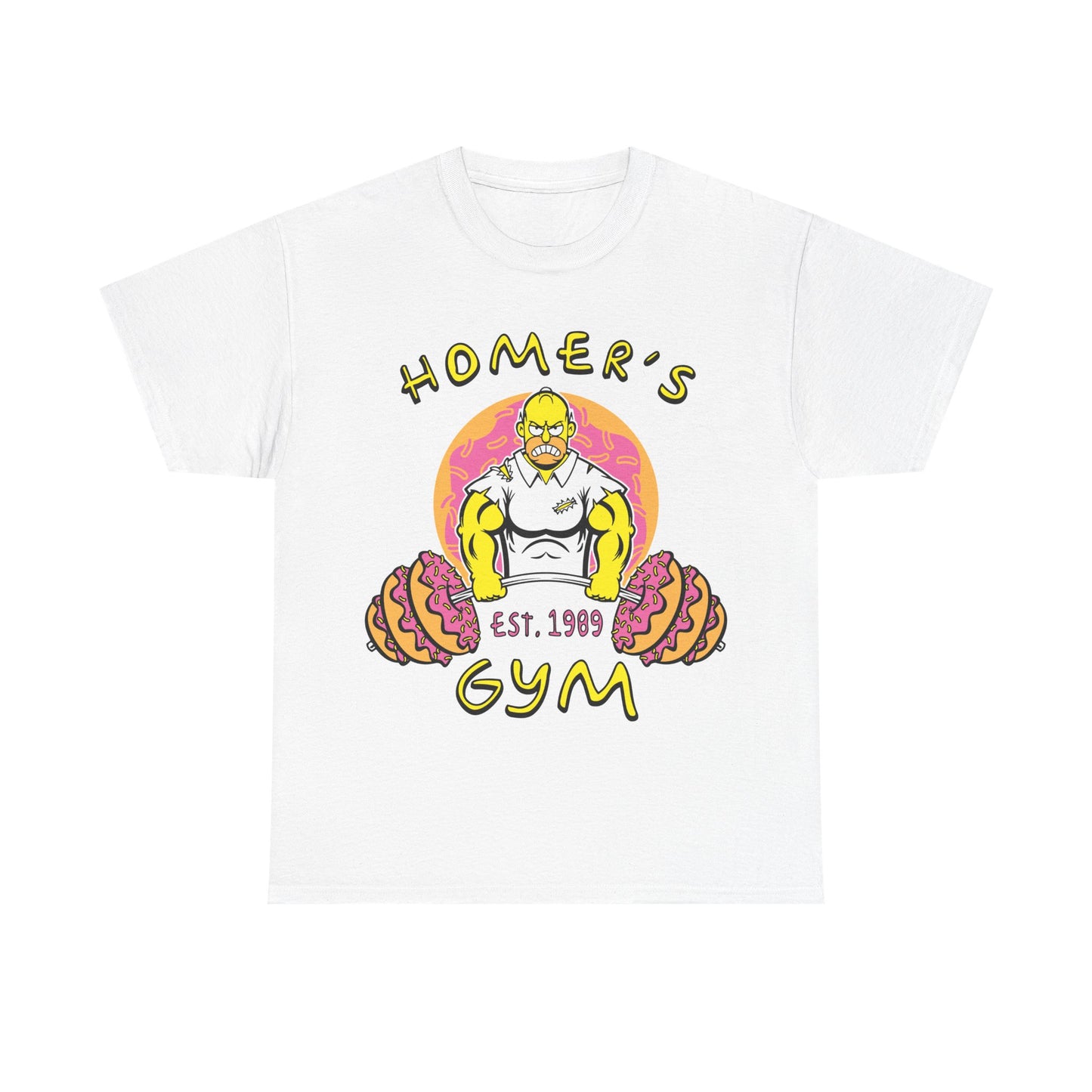 Homer Gym White Unisex Heavy Cotton Tee