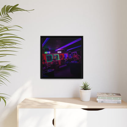 Mermaids Night Club Matte Canvas, Framed (Multi-color)