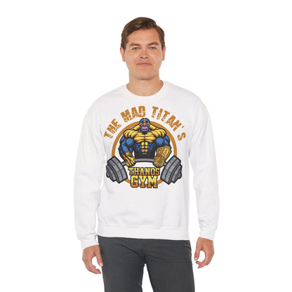Thanos Gym Crewneck Sweatshirt - Unisex Heavy Blend™ - Perfect for Fitness Lovers White