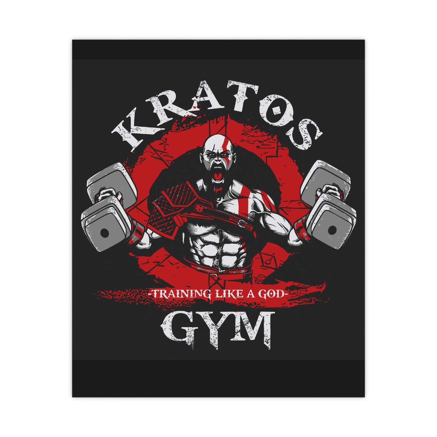 Kratos Gym Motivational Matte Poster – Training Like a God