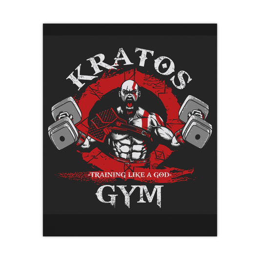 Kratos Gym Motivational Matte Poster – Training Like a God
