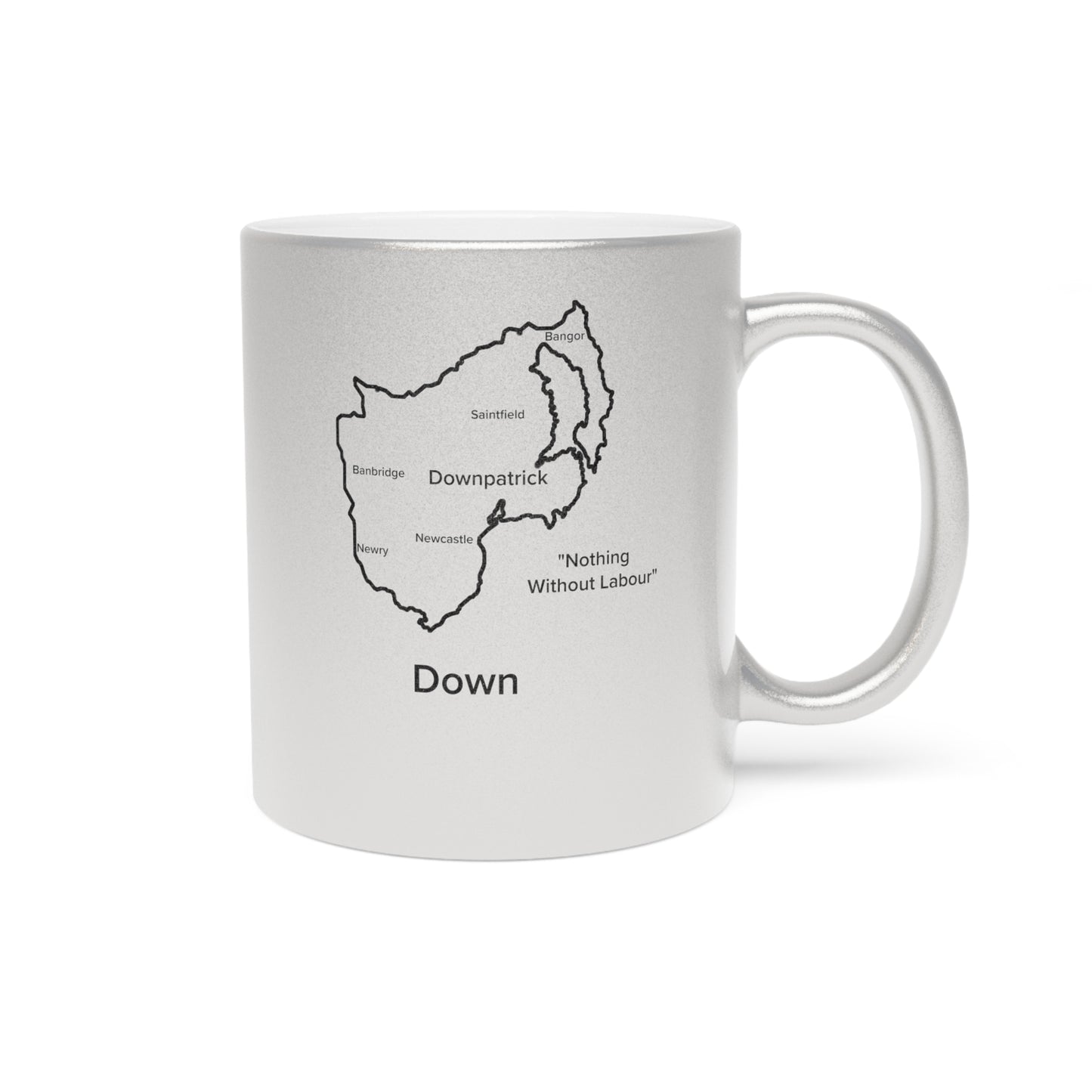 Down County Metallic Colour Mug - Silver/Gold - Perfect Gift for Coffee Lovers