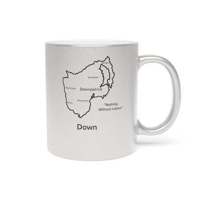 Down County Metallic Colour Mug - Silver/Gold - Perfect Gift for Coffee Lovers