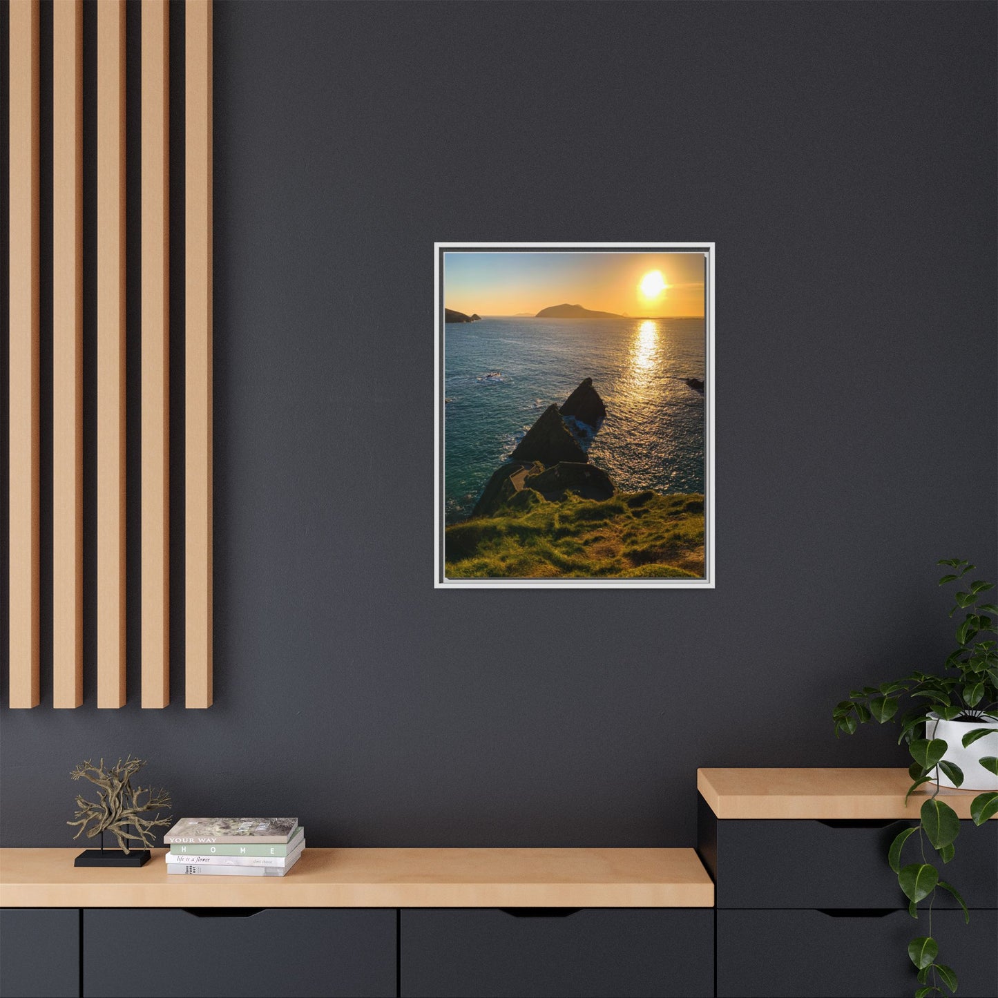 Dunquin Pier Matte Canvas, Framed (Multi-color)