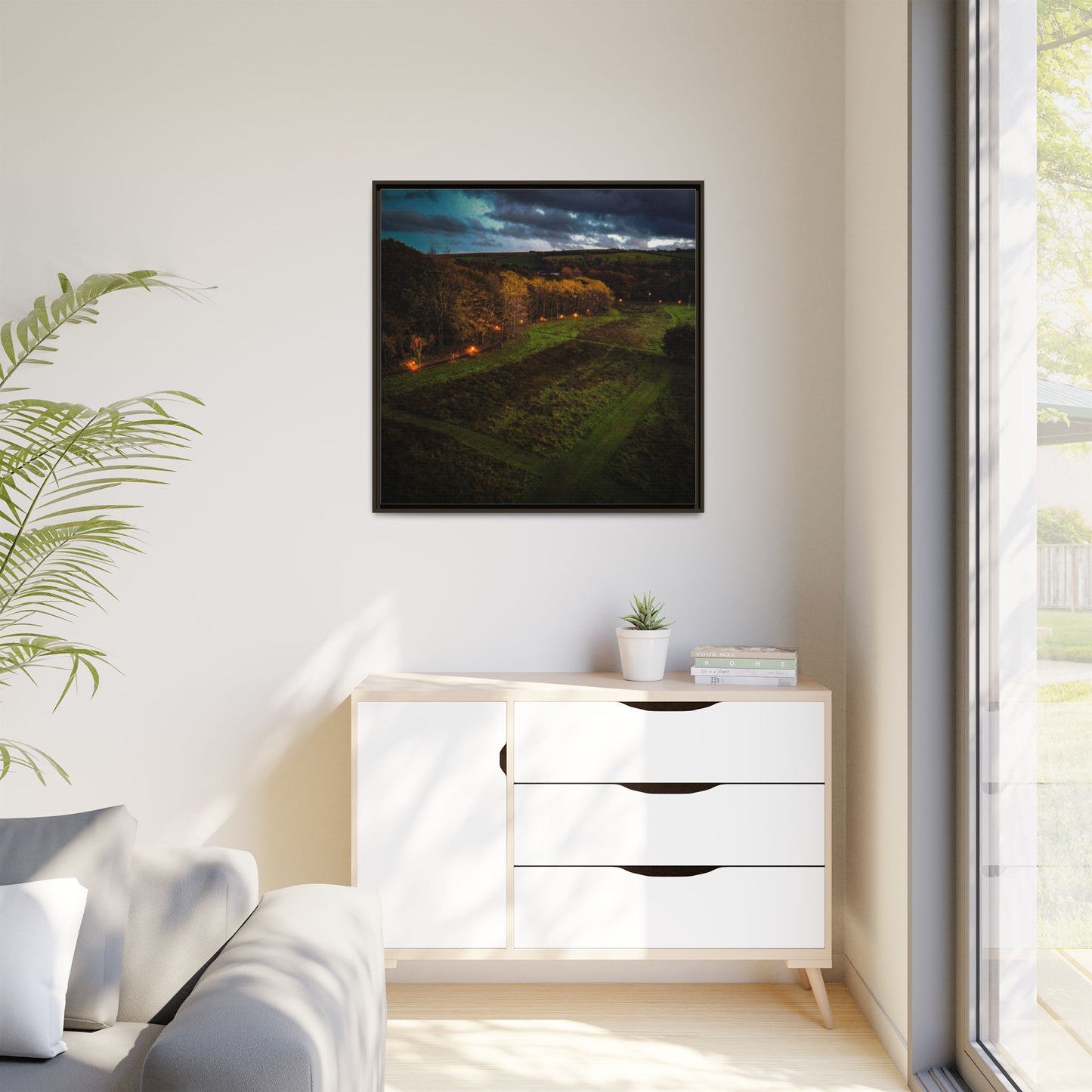 Listowel Town Park Matte Canvas, Framed (Multi-color)