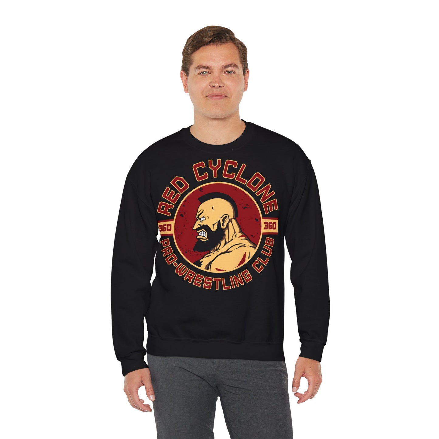 Red Cyclone Wrestling Club Crewneck Sweatshirt Black