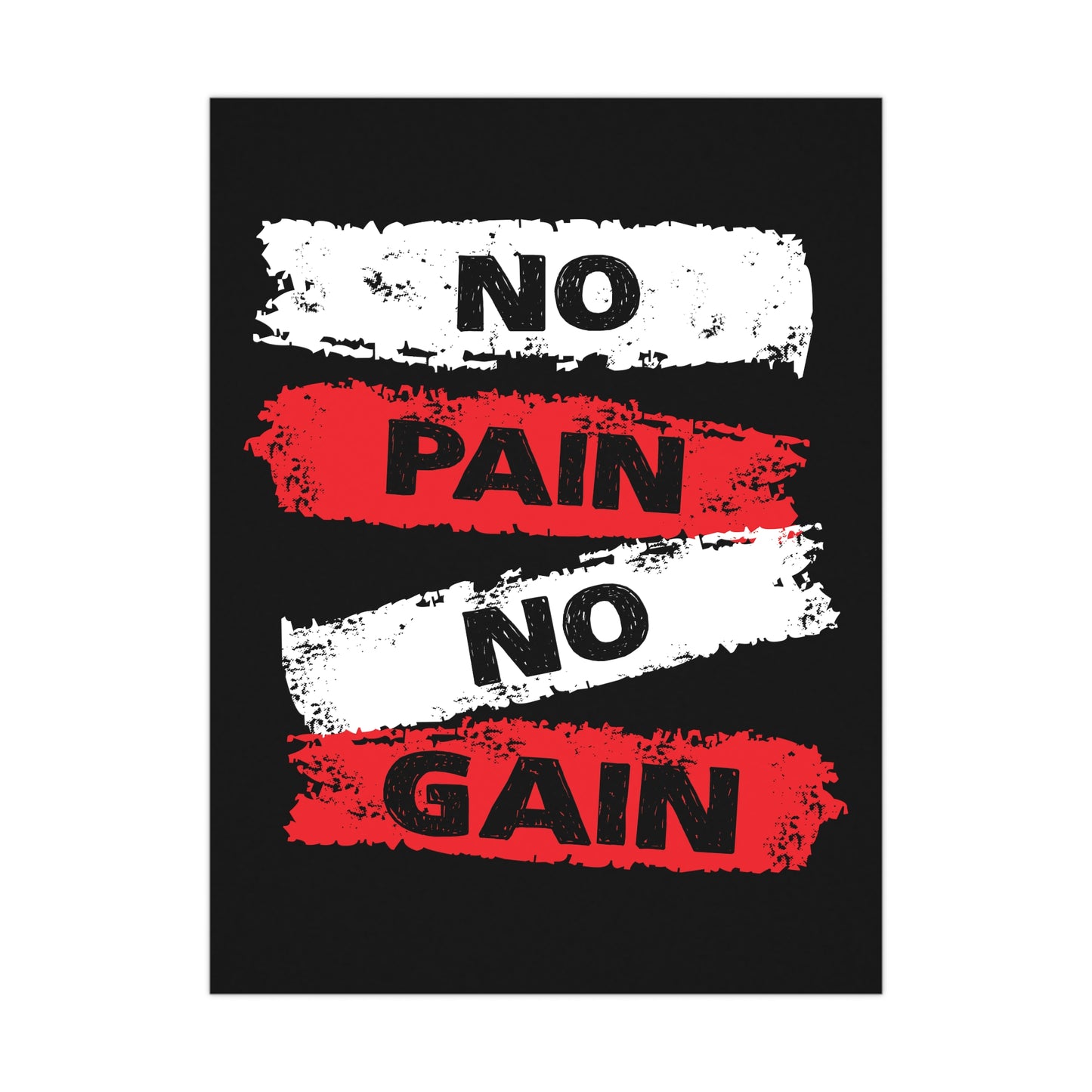 Inspirational Matte Poster - 'No Pain No Gain' Fitness Wall Art