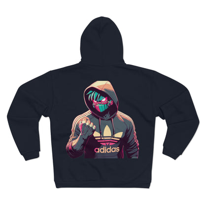 Cool Warrior Graphic Unisex Hooded Zip Sweatshirt