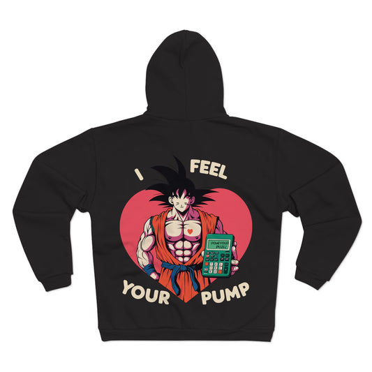 I Feel Your Pump Unisex Hooded Zip Sweatshirt - Perfect for Anime Fans & Fitness Lovers