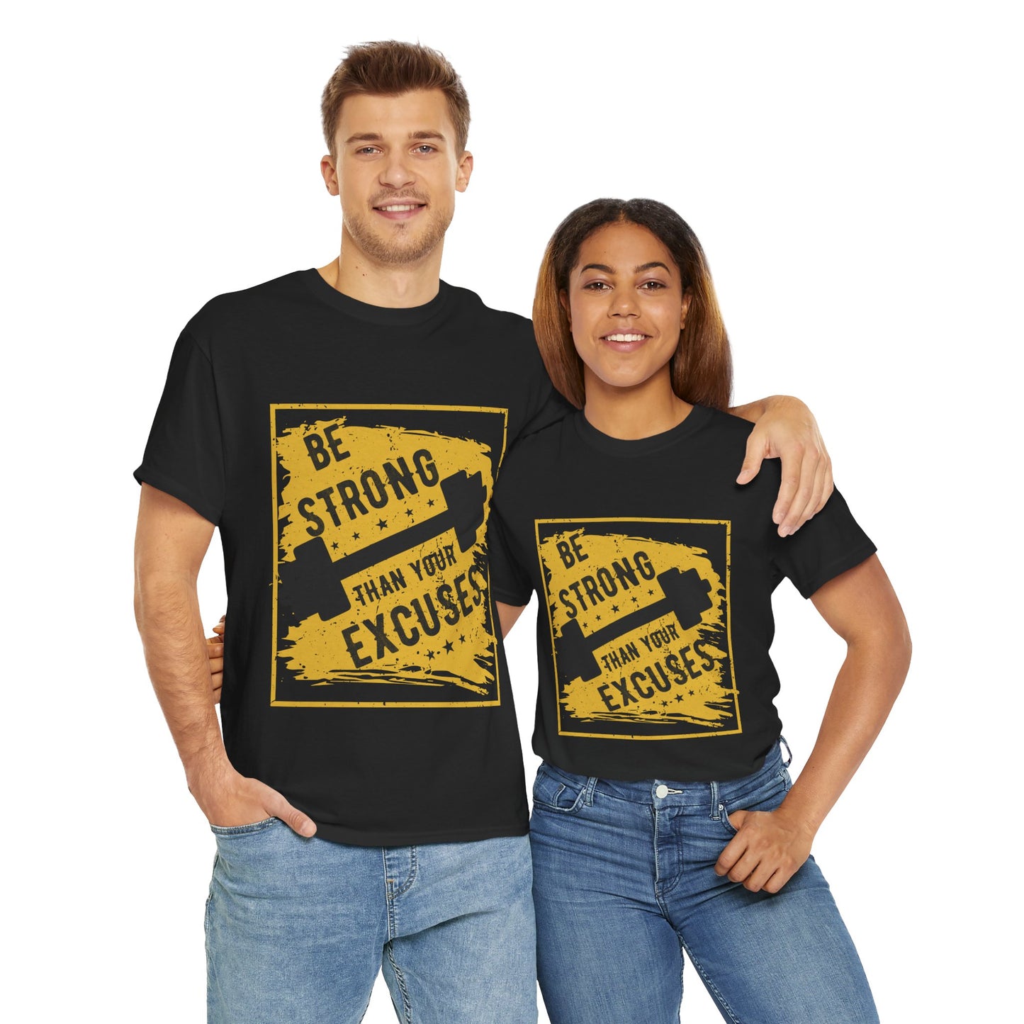 Be Strong Unisex Heavy Cotton Tee - Fitness Motivation Graphic T-Shirt