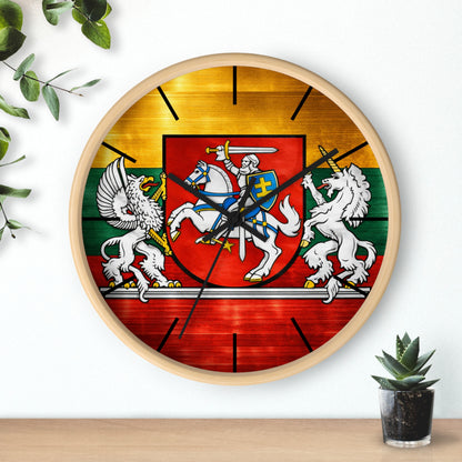 Lithuanian Coat of Arms Wall Clock — Vytis Emblem Decorative Clock