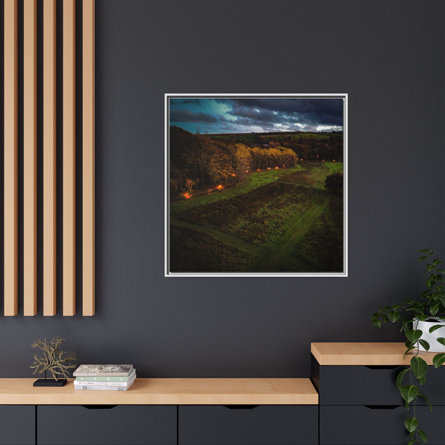 Listowel Town Park Matte Canvas, Framed (Multi-color)