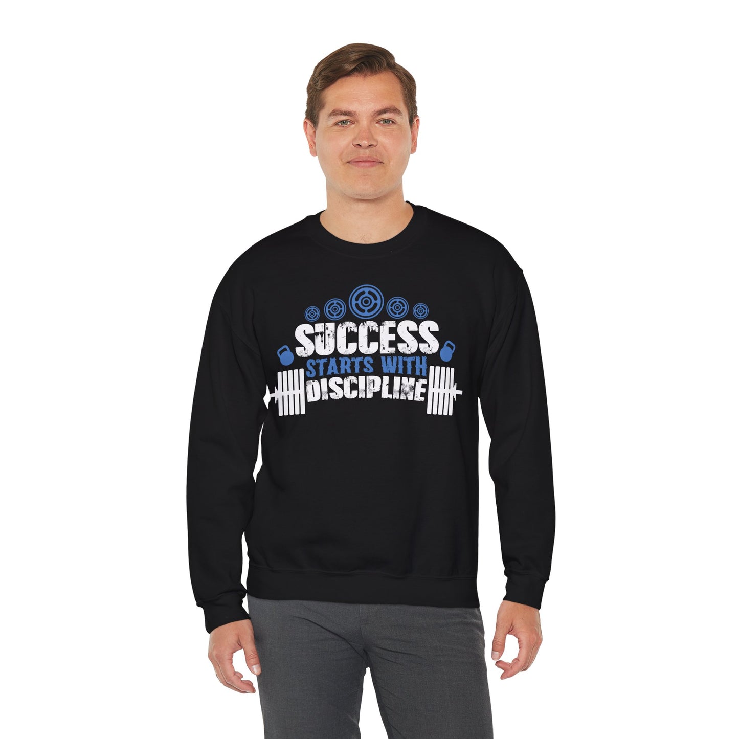 Success Starts With Discipline Crewneck Sweatshirt - Motivational Fitness Apparel
