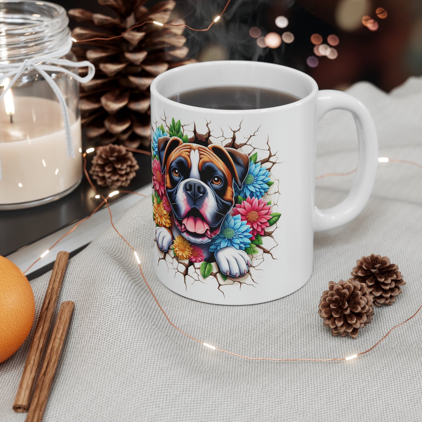 Colorful Boxer Dog Ceramic Coffee Mug - 11oz & 15oz