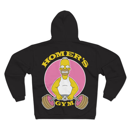 Homer's Gym Unisex Hooded Zip Sweatshirt - Fun Fitness Apparel