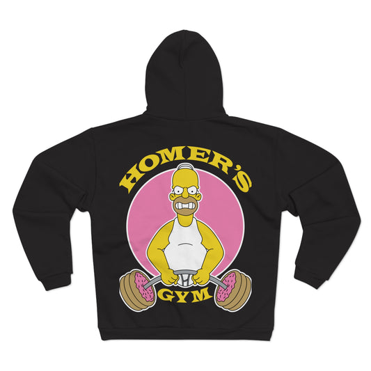 Homer's Gym Unisex Hooded Zip Sweatshirt - Fun Fitness Apparel