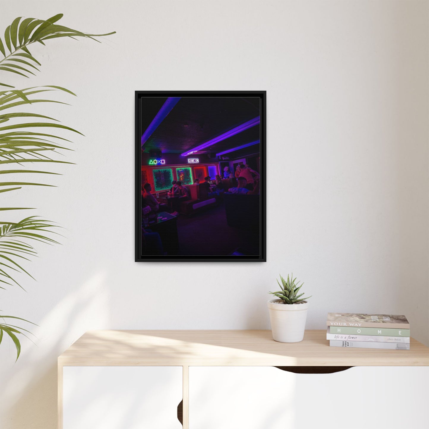 Mermaids Night Club Matte Canvas, Framed (Multi-color)