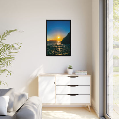 Dunquin Pier Sunset Matte Canvas, Framed (Multi-color)