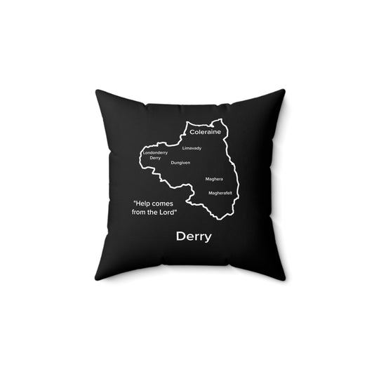 Derry Spun Polyester Square Pillow Black Edition 2 Sizes