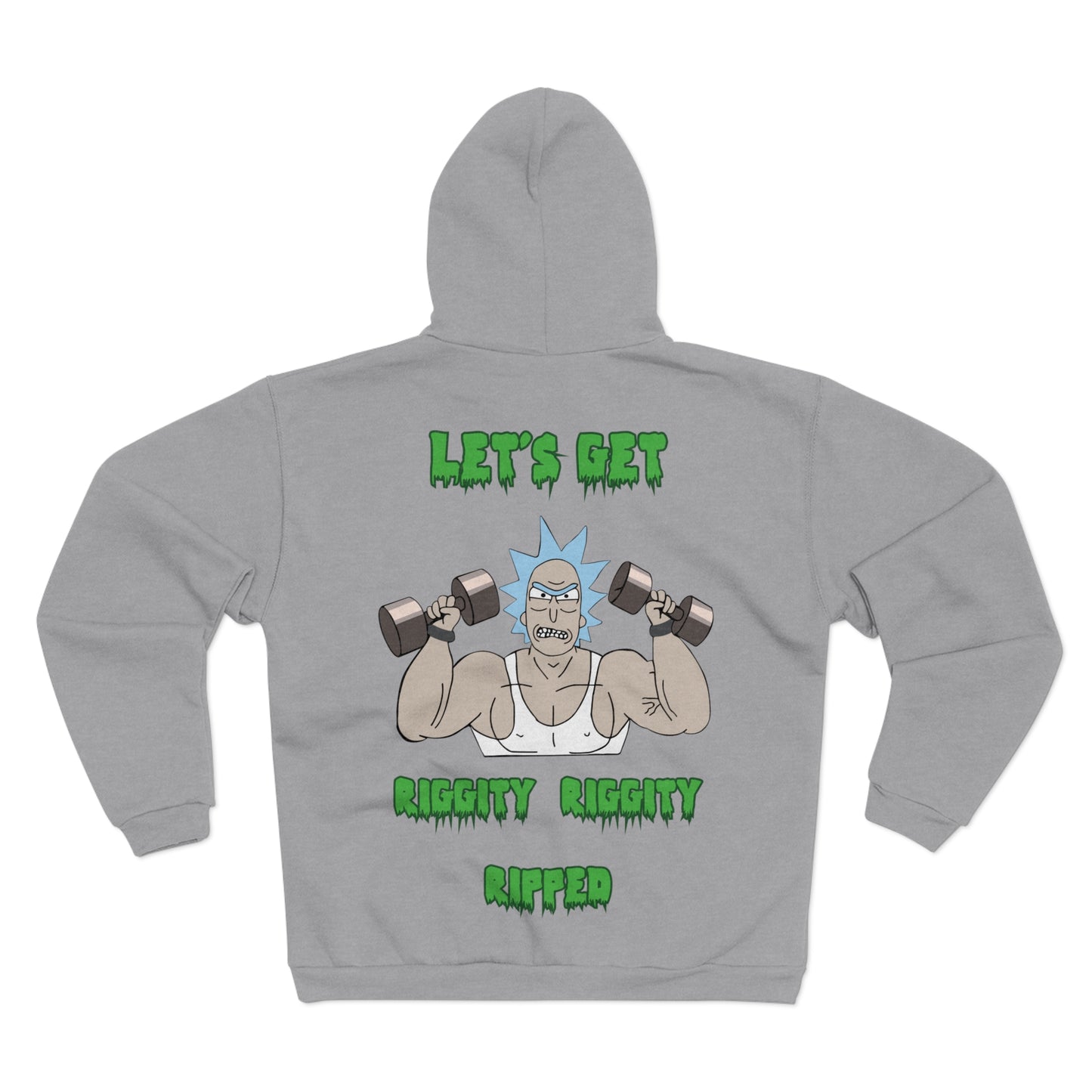 Funny Fitness Unisex Hooded Zip Sweatshirt - "Let's Get Riggity Ripped"