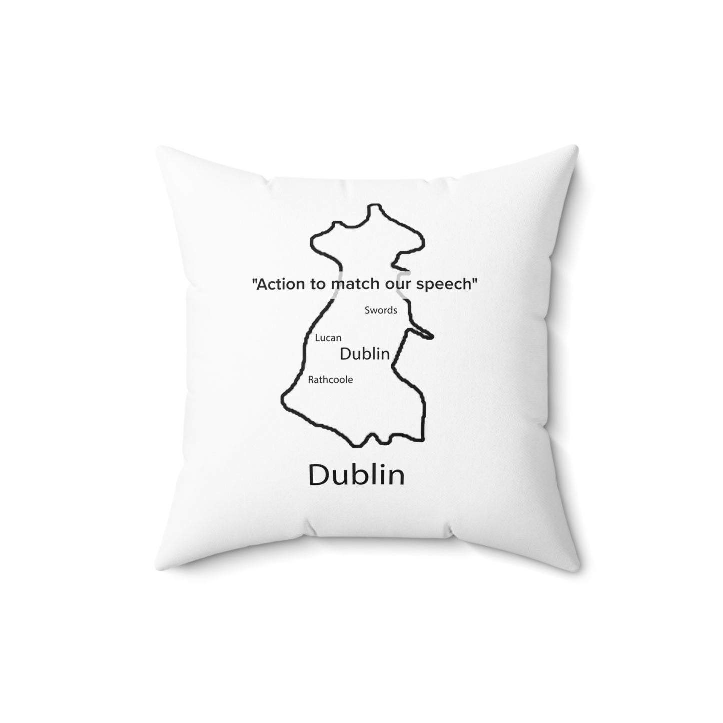 Dublin Spun Polyester Square Pillow White Edition 2 Sizes