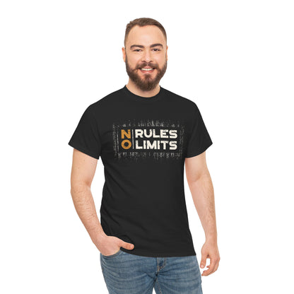 No Rules Limits Unisex Heavy Cotton Tee - Bold Graphic Tee for Freedom Lovers