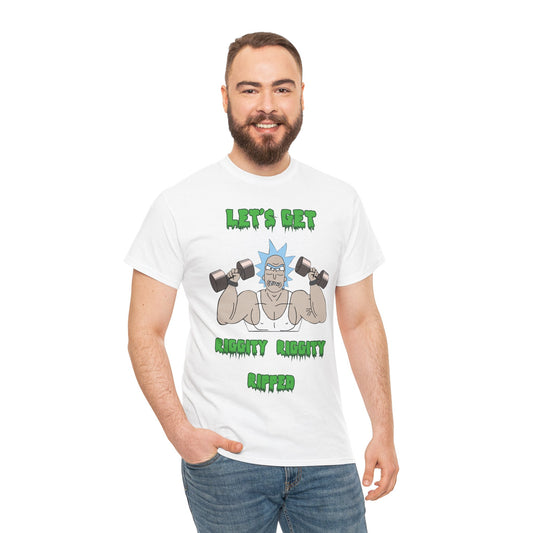 Let's Get Ripped Unisex Heavy Cotton Tee - Gym Motivational Shirt White