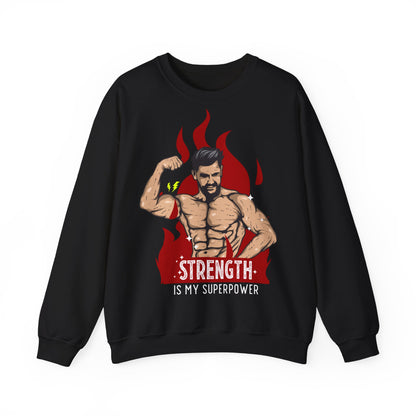 Strength Is My Superpower Unisex Heavy Blend™ Crewneck Sweatshirt - Perfect for Fitness Enthusiasts