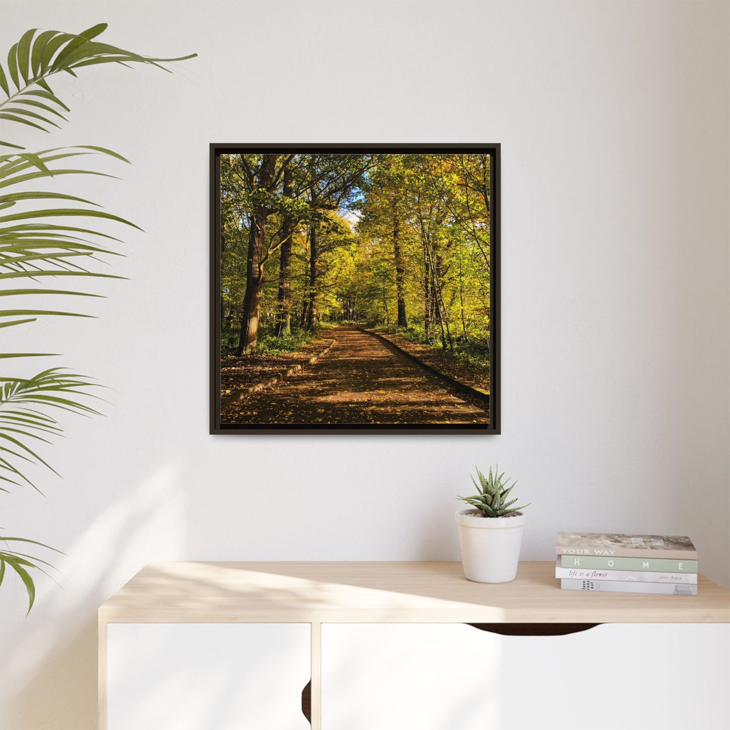 Listowel Town Park Autumn Matte Canvas, Framed (Multi-color)