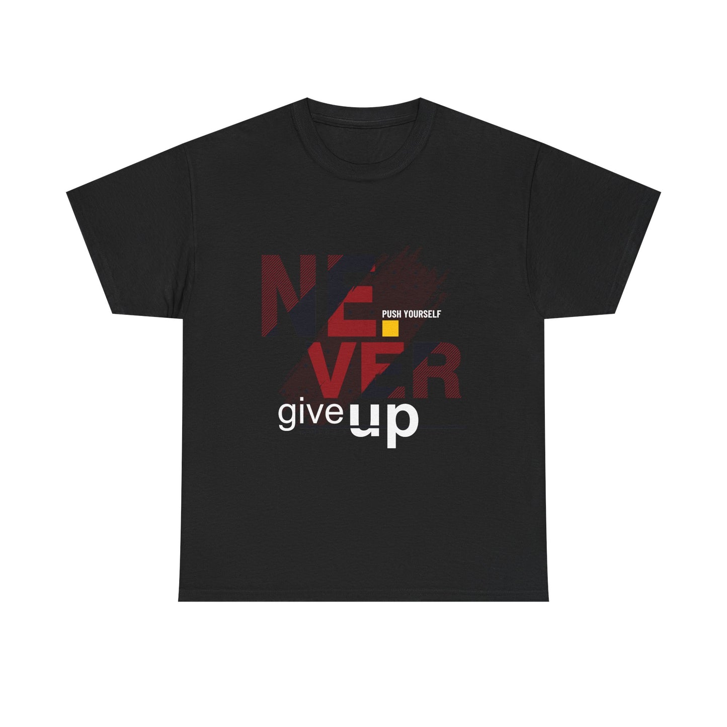 Inspirational Unisex Heavy Cotton Tee - 'Never Give Up' Motivational Shirt